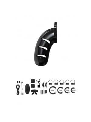 Model 22 - Chastity - 4.5" - Cock Cage with Electro - Black