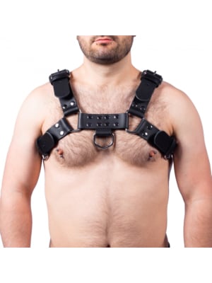 Leather Harness Buckle Black - Taille : L/XL