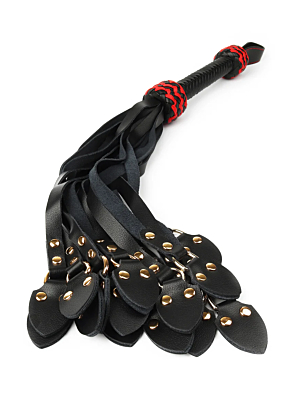 Hidden Desire Masters Real Leather Cat-o-Nine Whip - Black