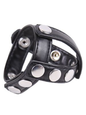 Leather Cock Ring And Ball Divider