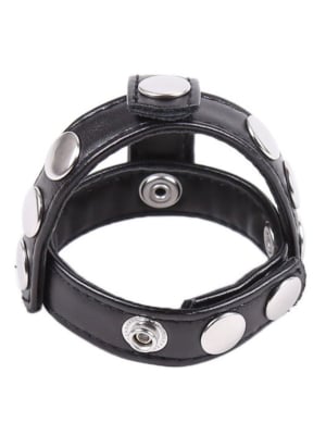 Leather Cock Ring And Ball Divider