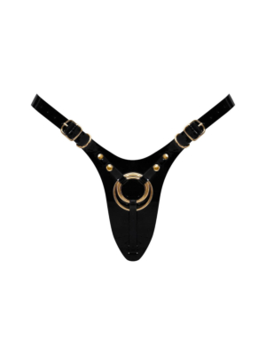 Leatherette Harness Fabulous - ONE Size - Black Glossy