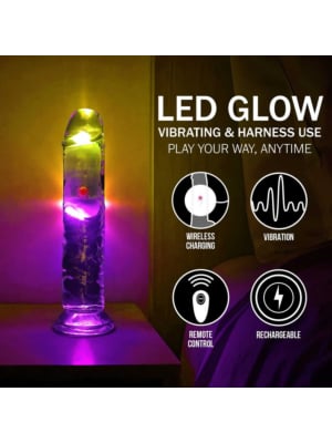 LED Vibrating Straight Cock - 18 cm - Transparent