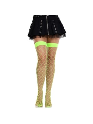 LEG AVENUE - Fence Net Thigh Highs Neon Green os
