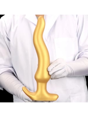 Liquid Gold Silicone Soft Extra Long Deep AnalPlug 