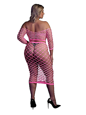Long Sleeve Crop Top and Long Skirt Plus Size