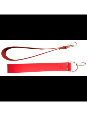 Set of 2 Red Leather Sling Stand Stands for Legs