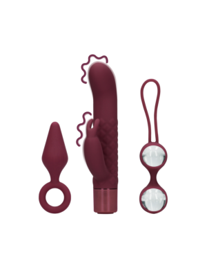 (S)explore - Vibrating Sex Toy Kit for Her - Dark Cherry