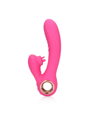 Tongue Flickering and Heating Rabbit Vibrator - Exuberant Pink *bulk