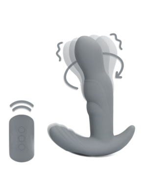 Rotating Prostate Stimulator with Remote Control - Gotham Grey