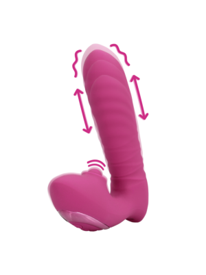 Thrusting and Tapping Vibrator - Powerful Pink