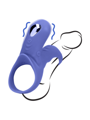 Vibrating Cockring with Clit Stimulation - Tamiya Blue