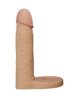 Ρεαλιστικό Ανδρικό Strap-On The Ultra Soft Double Dildo 15 cm με Δαχτυλίδι Πέους - Lovetoy