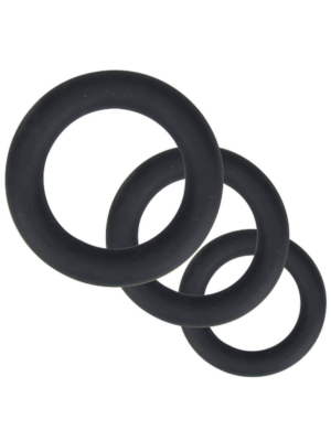 Loving Joy Thick Silicone Cock Rings 3 Pack Grey