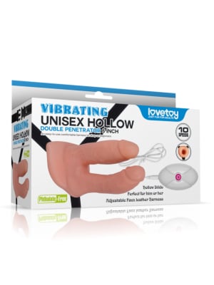 Vibrating Unisex Hollow Strap On