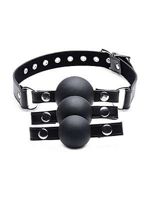 Interchangeable Silicone Ball Gag Set - Black
