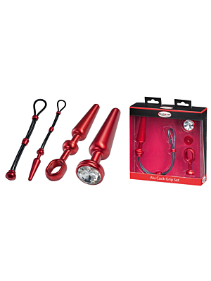 MALESATION Alu-Cock-Grip Set mittel rot