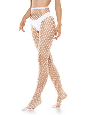 Mesh High Waist Pantyhose White