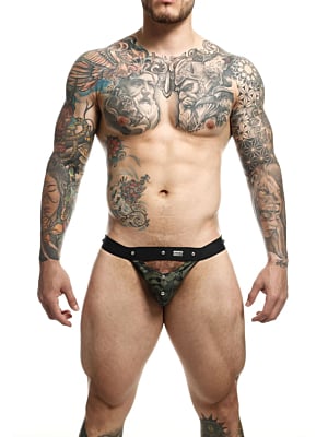 MOB Erotic Wear DNGEON Peakaboo Jock Green OS