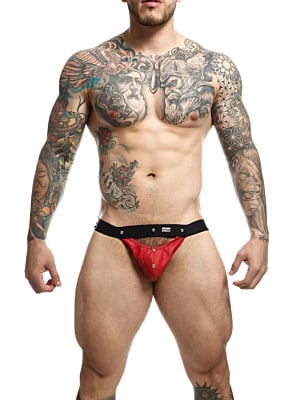 MOB Erotic Wear DNGEON Peakaboo Jock Red OS