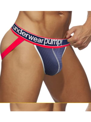Sexy Jockstrap for Men Blue/Red Pump