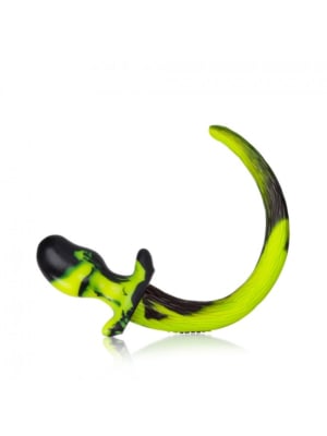 Oxballs Beagle Puppy Tail Butt Plug Black/Yellow Medium