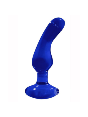 CRYSTAL ANGLED GLASS PLUG BLUE
