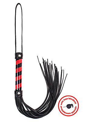 
Whip black_red leather with blindfold