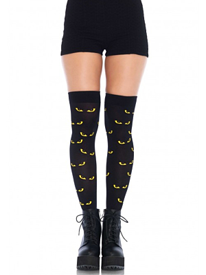 Spooky eyes printed thigh high