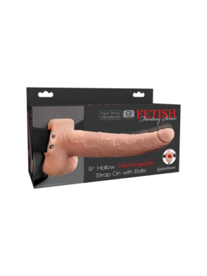 Στραπόν ανδρικό Fetish 9" Rechargeable με όρχεις