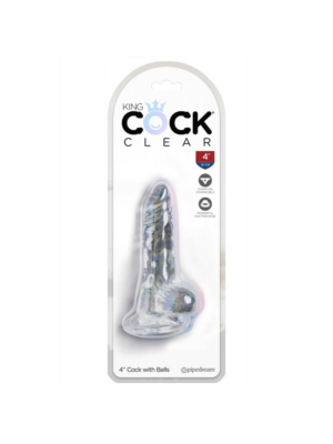 King Cock Clear 4" Cock with Balls