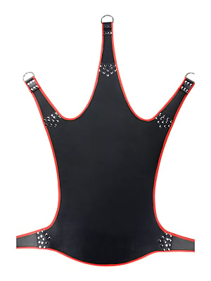 Leather sling with Red piping - 5 points - Black Red