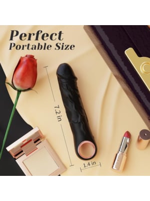 Velvety Black Vibe – Elegant Dildo with Vibration Modes