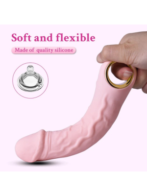 Velvety Pink Vibe – Elegant Dildo with Vibration Modes