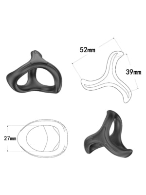 Whirlwind Silicone Cock Ring Black