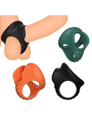 Triple Silicone Cock Ball Ring Black