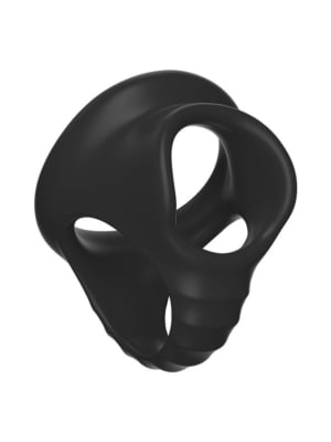 Triple Silicone Cock Ball Ring Black