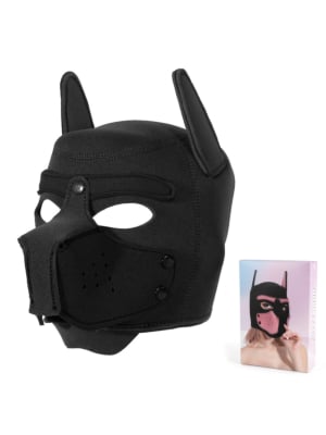 Unisex Full Face Pup Neoprene Hood Black