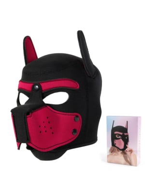 Unisex Full Face Pup Neoprene Hood Red