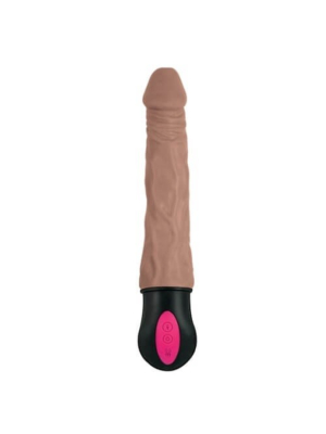 Realistic Warming and Vibrating Dildo 25 cm - Brown Δονητής Πολυτελείας - Αδιάβροχος