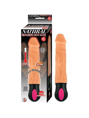 Realistic Warming and Vibrating Dildo 25 cm - Flesh Επαναφορτιζόμενος Δονητής Πολυτελείας