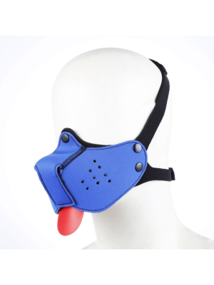 BDSM Μάσκα Σκυλάκι Neoprene με Φίμωτρο - Μπλε