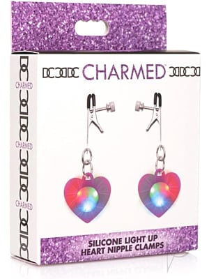 Charmed - Heart Adjustable Nipple Clamps with LED Lights