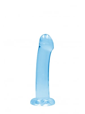 Μη Ρεαλιστικό Ομοίωμα Πέους Crystal Clear Dildo 17 cm με Βάση Βεντούζας (Μπλε) - Shots Media - Αδιάβροχο - Εύκαμπτο
