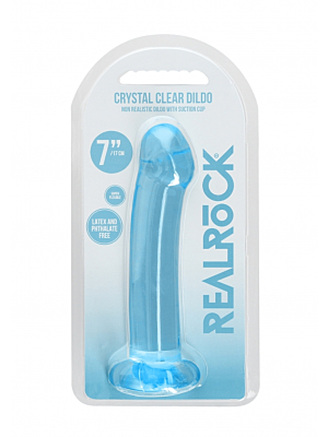 Μη Ρεαλιστικό Ομοίωμα Πέους Crystal Clear Dildo 17 cm με Βάση Βεντούζας (Μπλε) - Shots Media