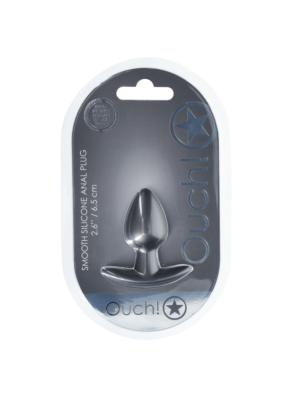Ouch Smooth Silicone Anal Plug - Small - 2.6 / 6,5 cm - Gunmetal