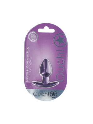 Ouch Smooth Silicone Anal Plug - Small - 2.6" / 6,5 cm - Metallic Purple