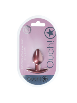 Ouch Smooth Silicone Anal Plug - Small - 2.6" / 6,5 cm - Rose Gold