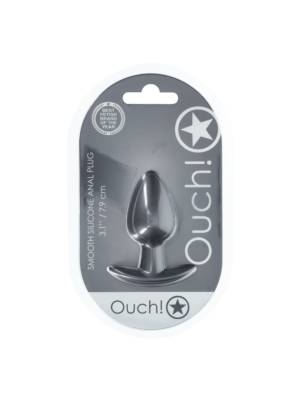 Ouch Smooth Silicone Anal Plug - Medium - 3.1 / 7,9 cm - Gunmetal