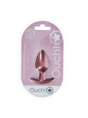 Ouch Smooth Silicone Anal Plug - Medium - 3.1" / 7,9 cm - Rose Gold